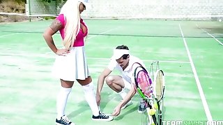 Rogue Tennis Ball Produces An Buttfuck Racket