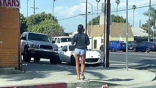 Driving Thru Figueroa Street In Los Angeles