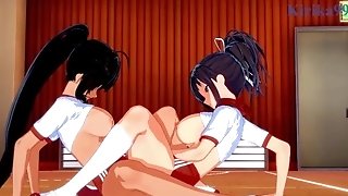 Asuka And Homura Engage In Intense Lezzy Have Fun In The Gymnasium. - Senran Kagura Manga Porn